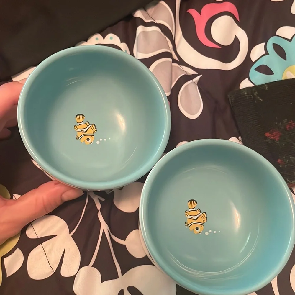 Disney finding Nemo cat bowls.